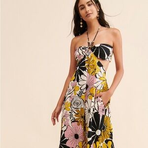 Anthropologie Bead Wide Leg Jumpsuit